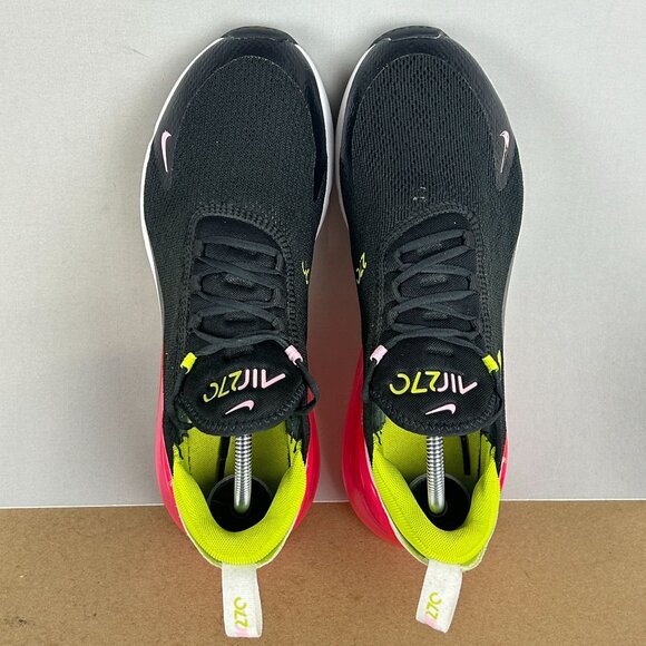 Nike Air Max 270 Pink Rise Athletic Shoes Womens 9.5 Black Pink Yellow Low Top - Picture 5 of 10